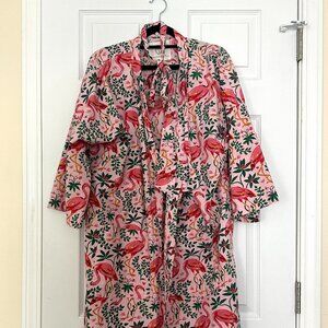 Printfresh Pink Flamingo Print Robe – Size S/M